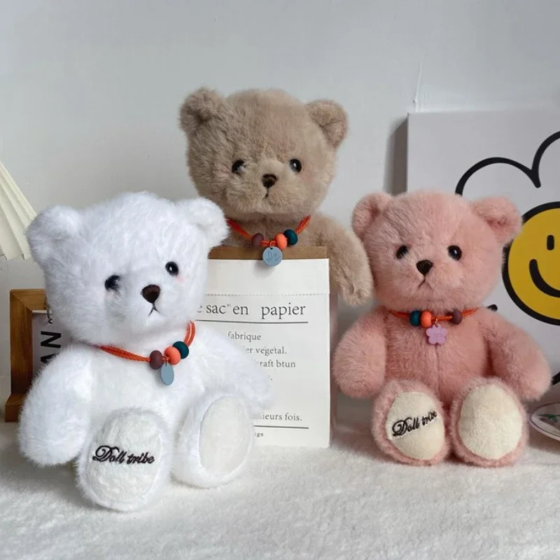 

30cm Plush Toy Cute Bear Stuffed Toys Little Bear Plush Dolls with Necklace Kids Room Decoration Birthday