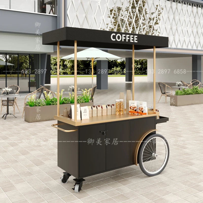LMM commercial street promotion cart coffee mobile sales cart Internet celebrity market stall