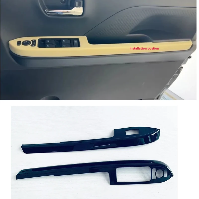 For Daihatsu Tanto 2023 2024 ABS Black Car Interior Decoration Door Armrest Window Switch Panel Cover Trim Accessories