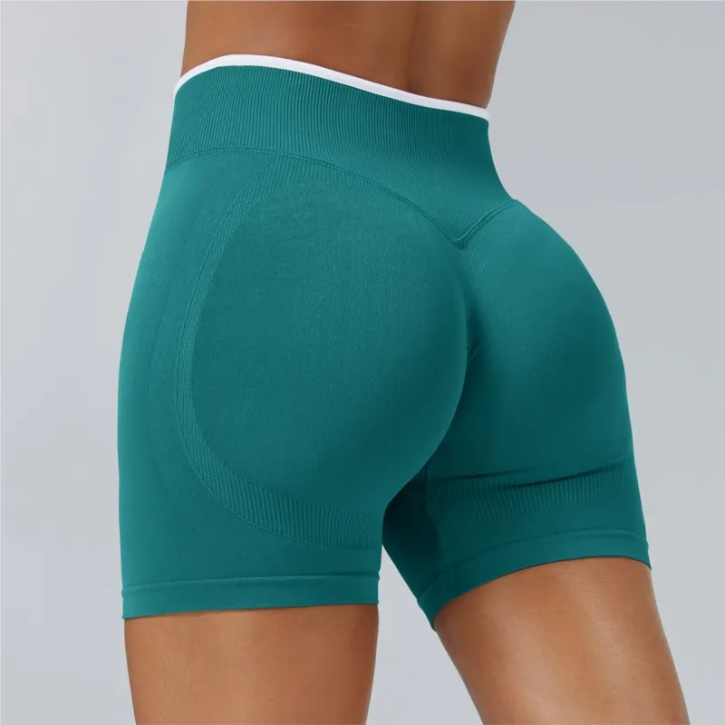 Frauen Sport Shorts Niedrigen Rippen Bund Yoga Shorts Nahtlose Workout Gym Kleidung Frau Hohe Stretch Laufshorts Frauen