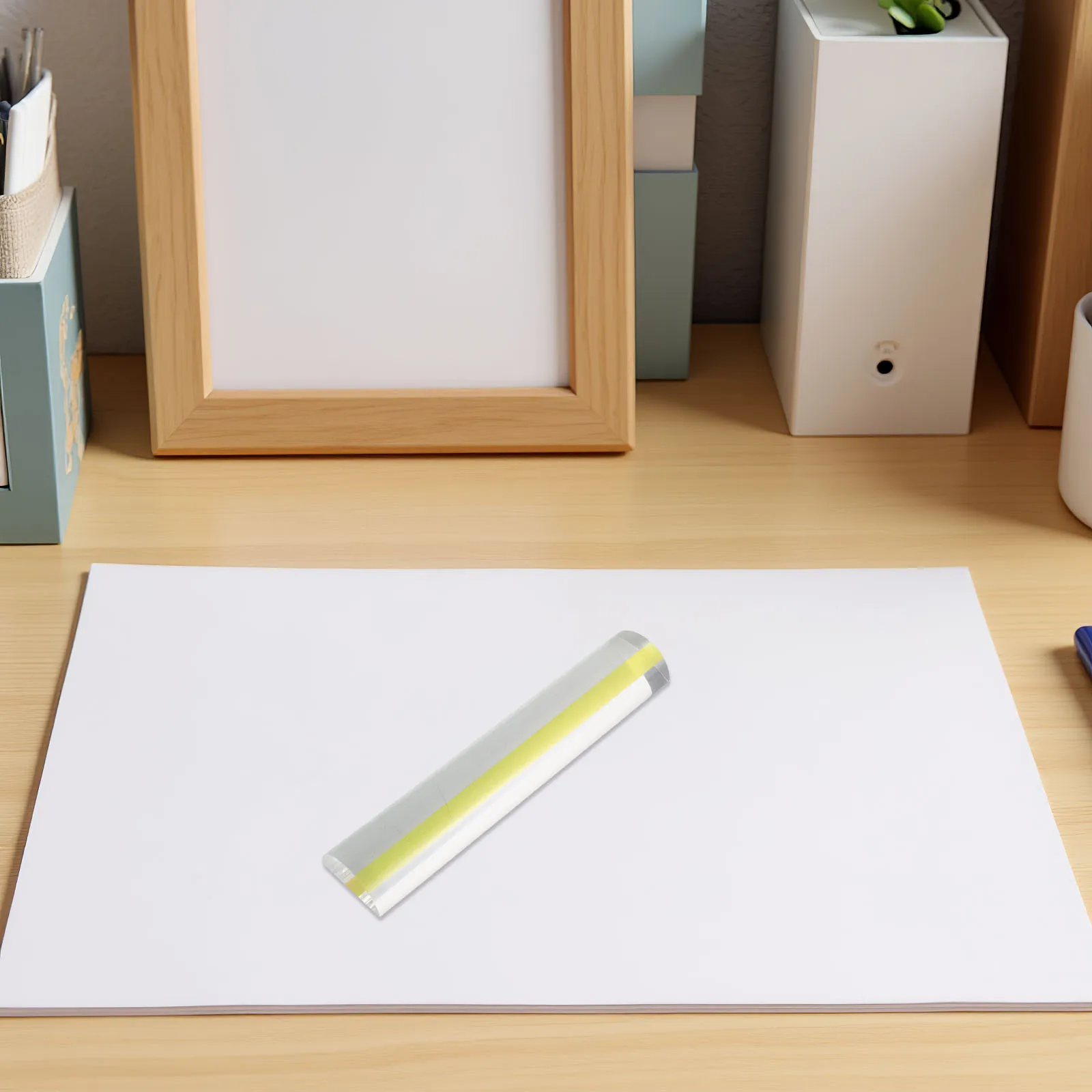 

Acrylic Magnifying Ruler Clear 2X Strip For Reading Small Print Books Maps Drafting Portable Tool Students Teachers Elderly