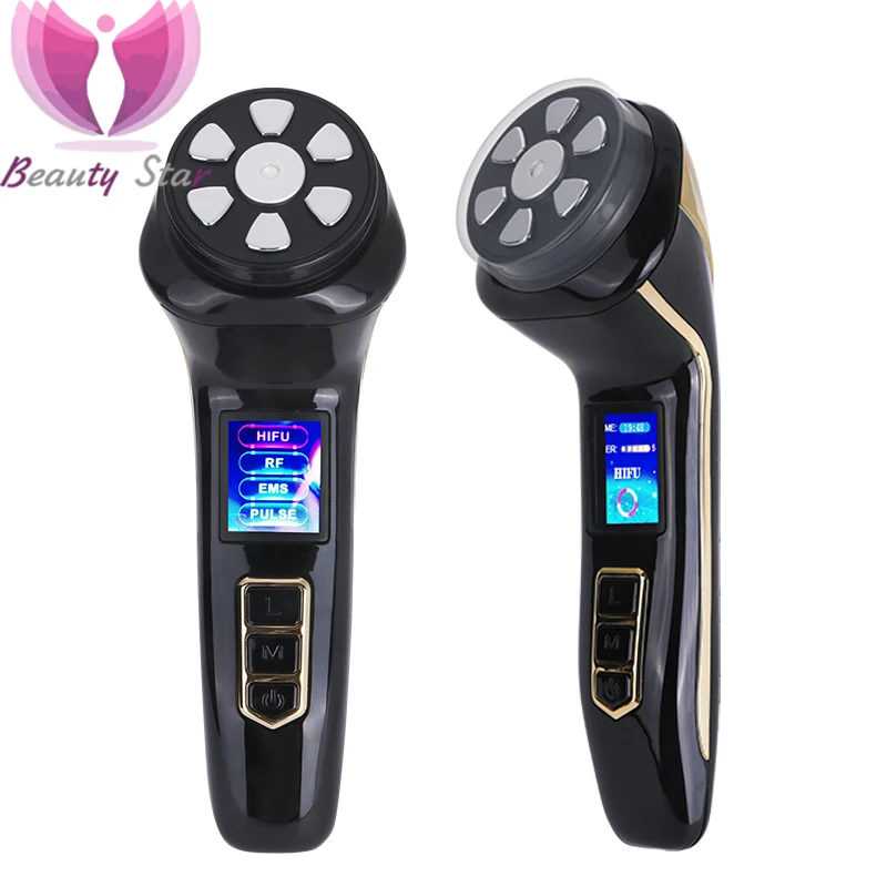 Mini HIFU Facail Machine 4 in 1 EMS RF Pulse Skin Rejuvenation stringere Lifting antirughe Beauty Face Device