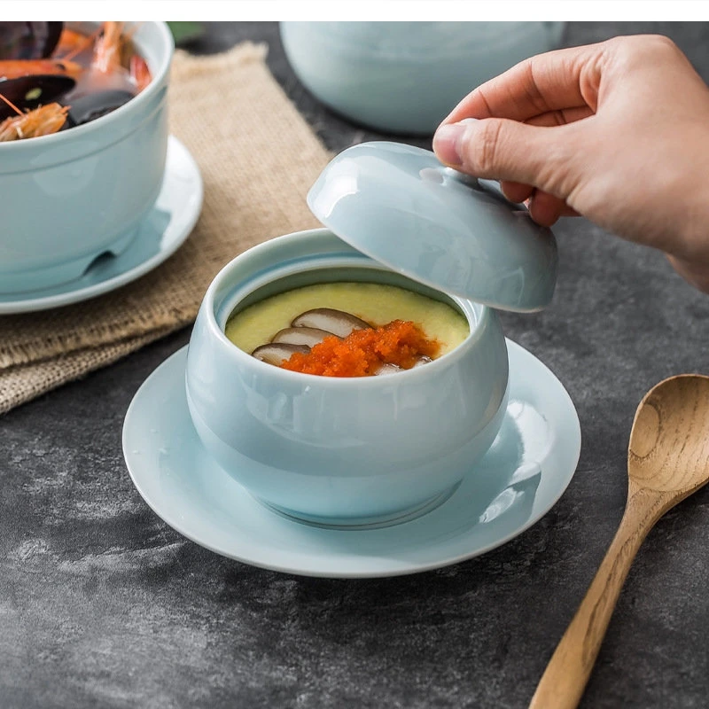 

Керамическая тушеная кастрюля в японском стиле, отель, ресторан, суп с крышкой птичьего гнезда на пару