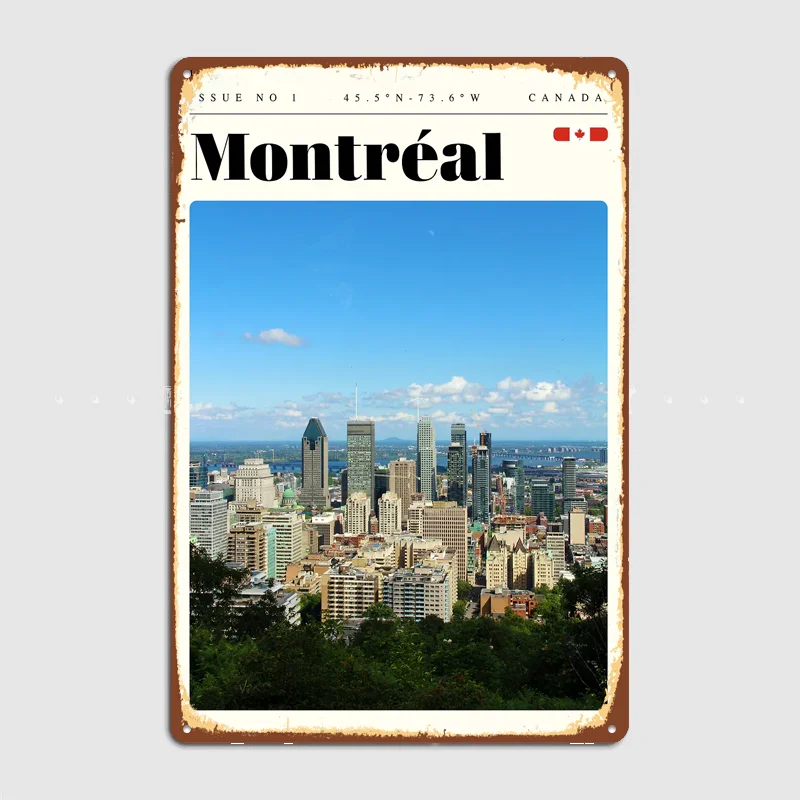 Montreal Quebec Travel Art Poster Metal Custom Sign Living Room Wall Indoor Decor Room Decoration Bedroom Posters Home Decor