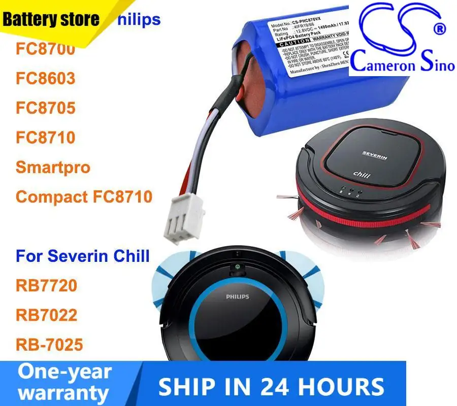 1400mAh Battery for Philips FC8603,FC8700,FC8705,FC8710,Smartpro,For SEVERIN CHILL RB7022,RB7025,RB-7025,RB7720