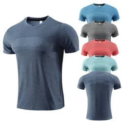 Camiseta deportiva de manga corta para hombre, ropa deportiva transpirable de secado rápido, Multicolor, para gimnasio y Fitness