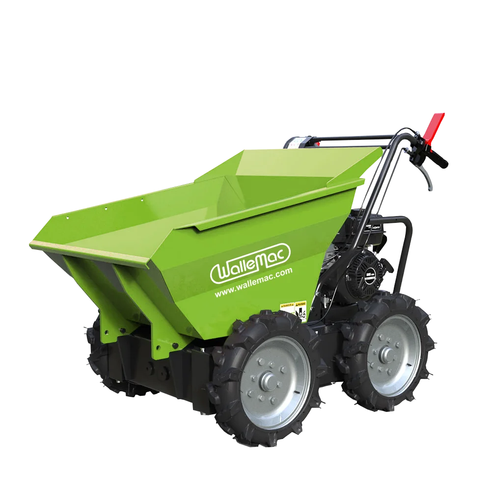 Wallemac WD30W Power Wheelbarrow 660lbs Loading Capacity 212cc 6.5 B&S Engine EPA Recoil Start Mini Utility Dump Cart