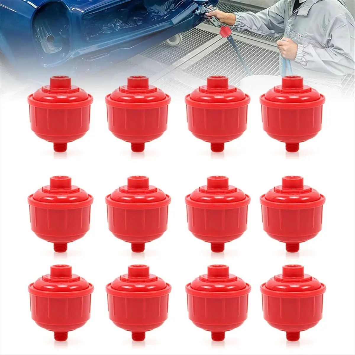 TOP RATED~12 Pcs Disposable Mini Filter Paint Whirlwind Air Line Filter,1/4 Inch Threads Fit for Air Tool