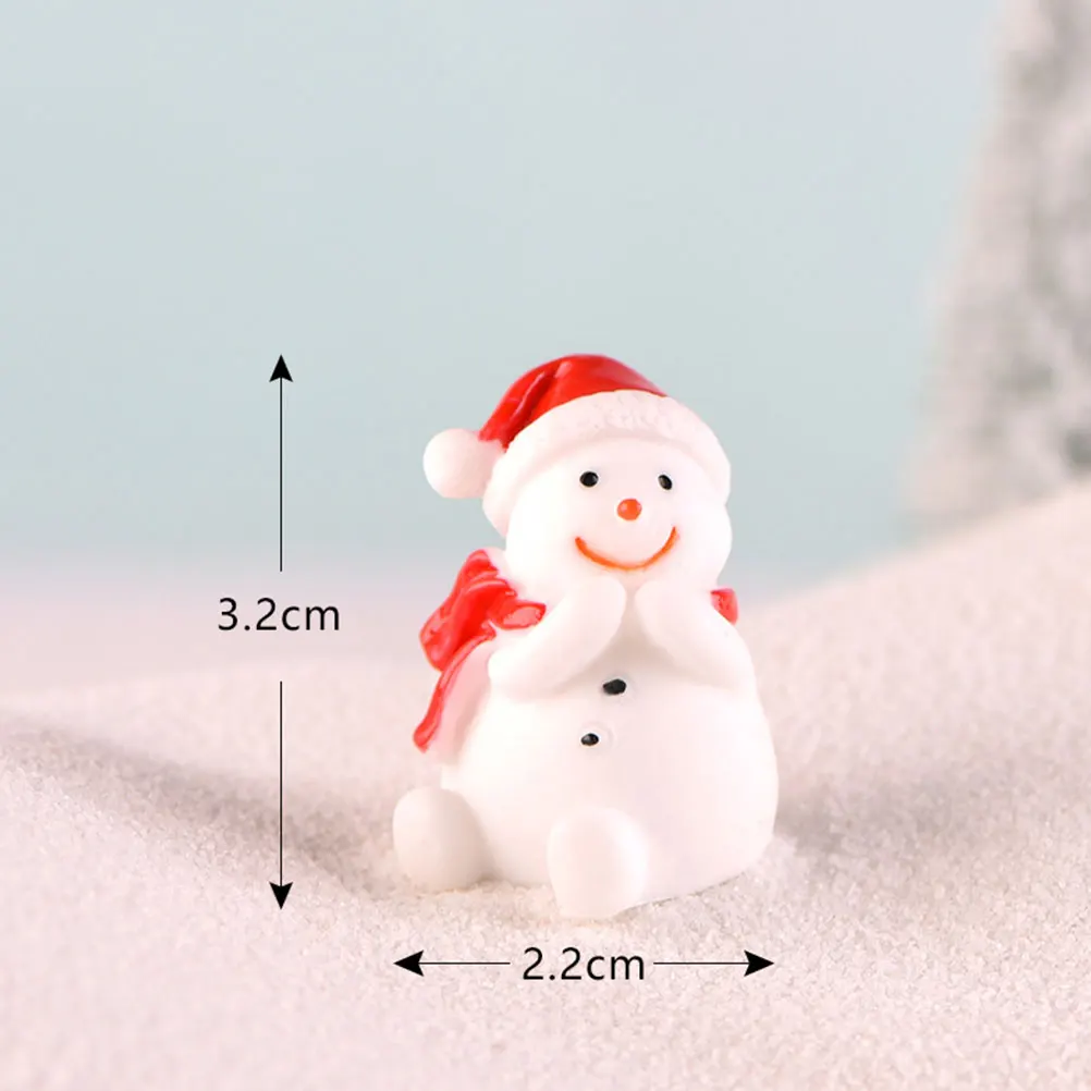 

9Pcs Christmas Resin Landscape Decor Santa Snowman Tree Mini Craft Home Garden Microlandscape Supplies Christmas Craft