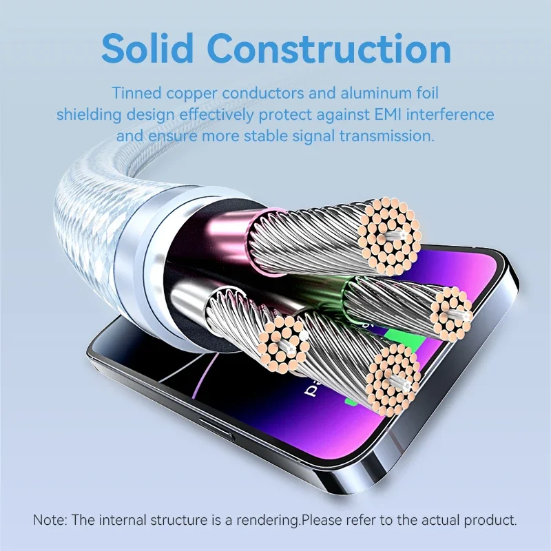 Кабель Vention USB — Lightnin для iPhone 14 13 12 11 Pro XS 8 2,4A USB 2.0 — Lightning Кабель для передачи данных Кабель для быстрой зарядки