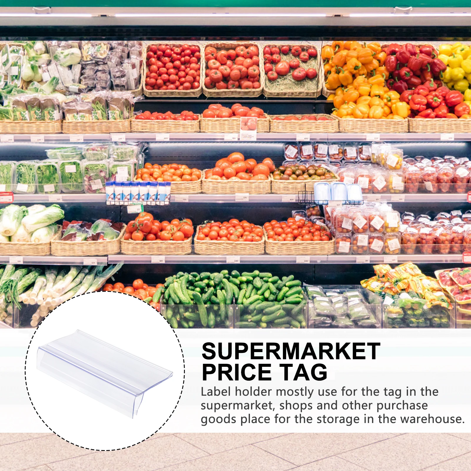 

30pcs Clear Price Tag Holder For Supermarket Retail Shop Durable Plastic Label Display Stand Transparent Price Display Label For