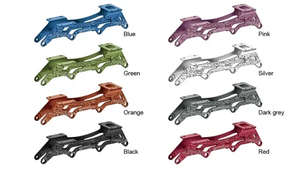High compression extruded  aluminum material, Surface Aerodynamics,  Golf Concave Design INLINE SKATE  FRAME