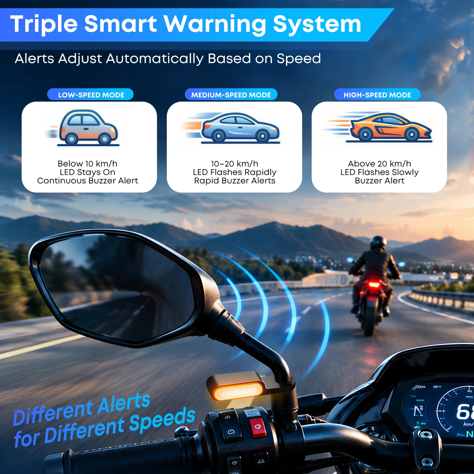 24Ghz Millimeter Wave Radar Blind Spot Detection System for Motorcycles, Motorcycle BSD Electronic Accessories