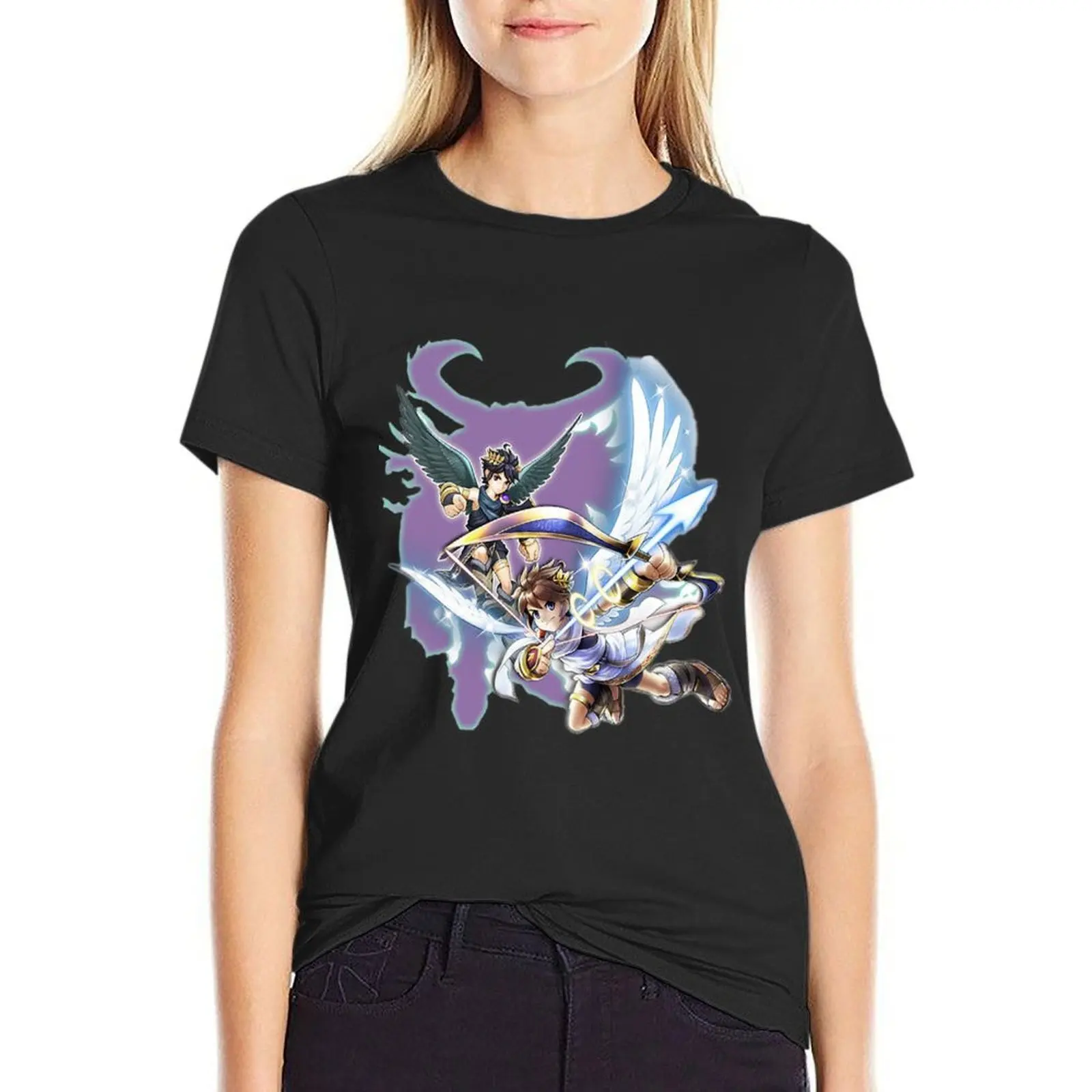 

Kid Icarus Pit & Dark Pit T-Shirt summer top lady clothes sweat new edition Women's tops