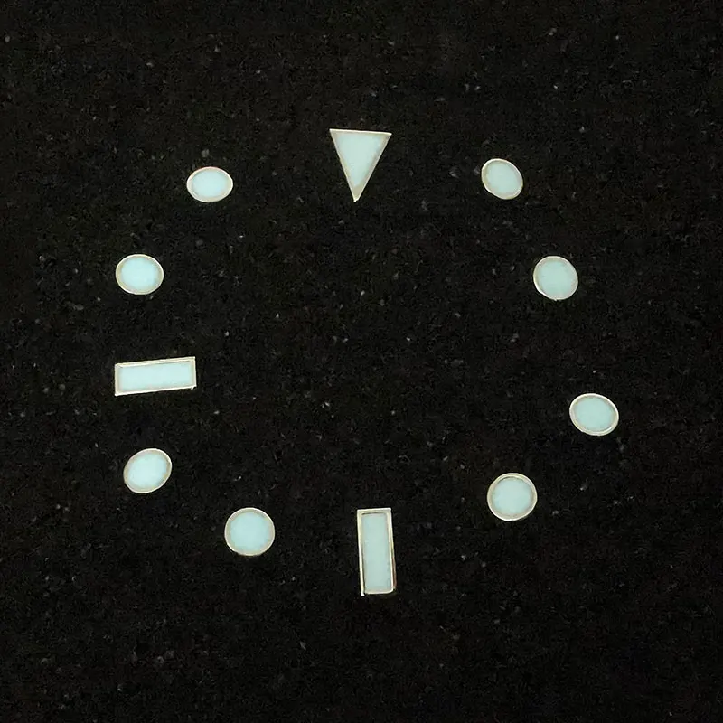 Mostradores de relógio submarinista gmt, de alta qualidade, azul, luminoso, indices de hora, marcadores, peças profissionais de relógio pós-venda