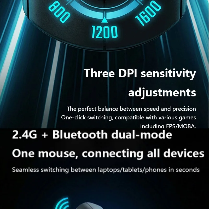 Dual Mode Wireless Silent Ergonomic Mouse Bluetooth Gaming Office Quiet Click Cordless Computer Laptop Pc Work Daily Supplies
