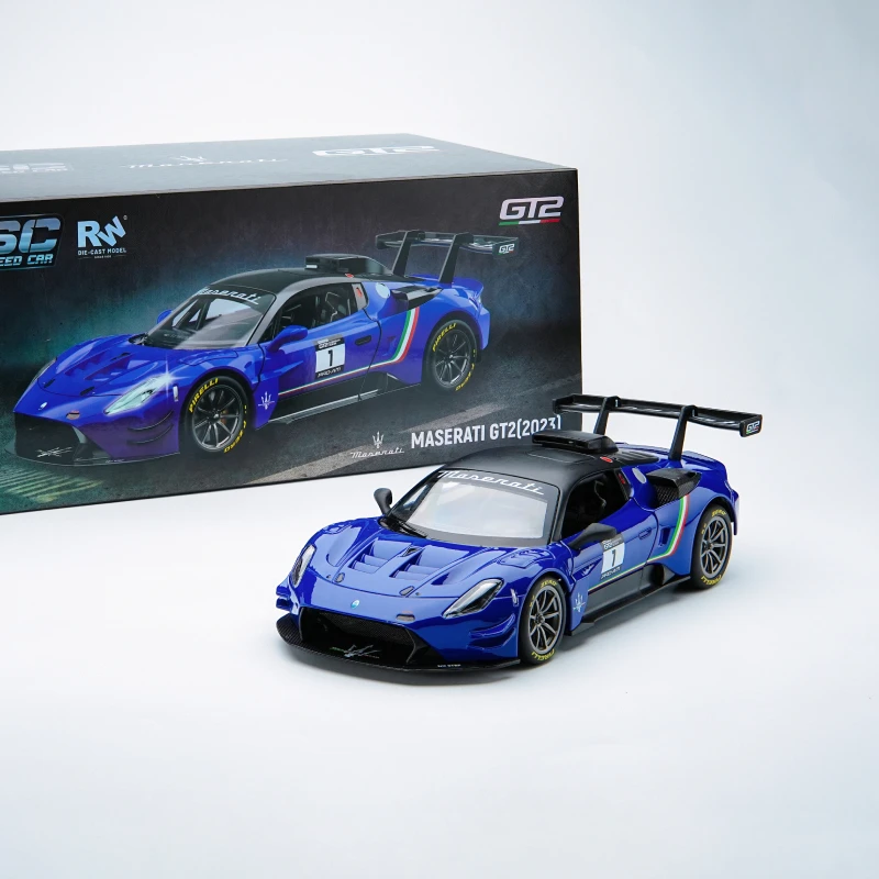 1:24 nouveau en Stock Tsc la voiture de vitesse Maserati Gt2 Reproduction de voiture en alliage véritable modèle de voiture jouet voiture bureau décoration cadeau de vacances