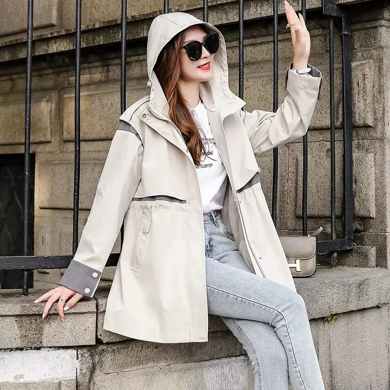 2025 Spring Autumn New Korean Edition Fashion Loose Work Clothes Windbreaker for Women Medium to Long High End Short Coat Trendy