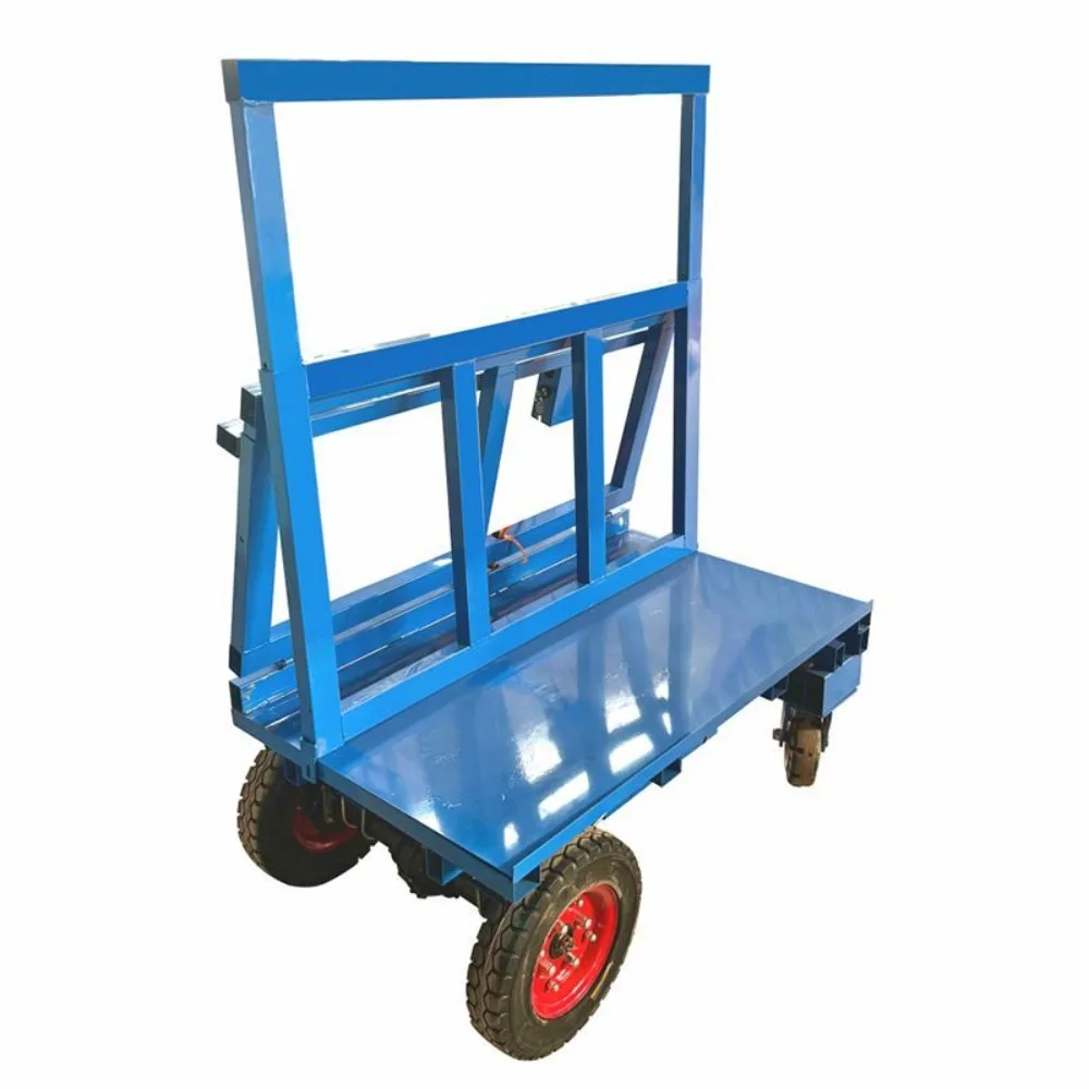 

Electric four-wheel new construction site pull pallet truck electric pull glass folding car gypsum board transport truck