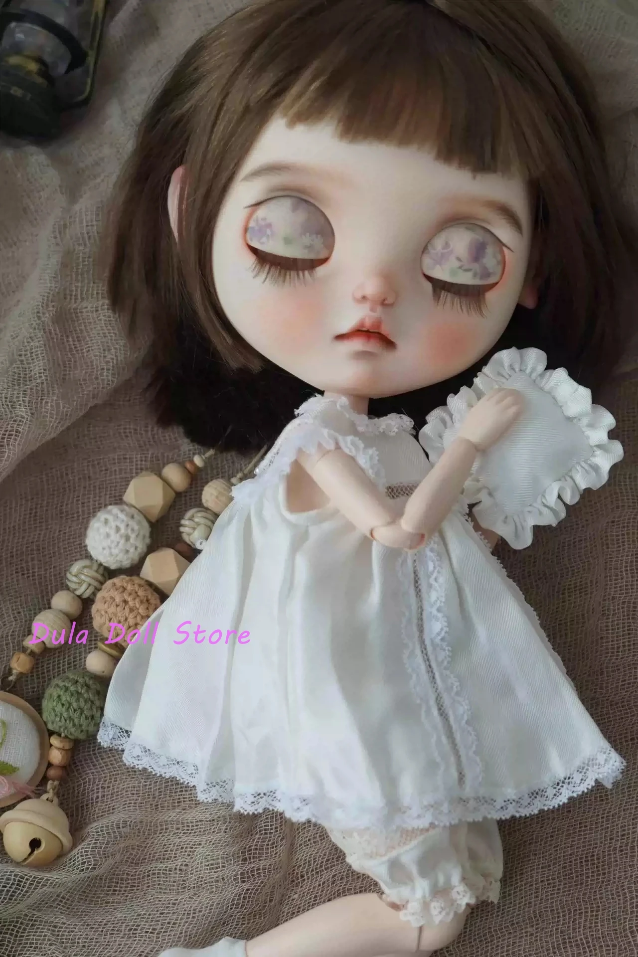 Dula Doll Clothes Dress Silk openwork lace pajamas skirt Blythe ob24 ob22 Azone Licca ICY JerryB 1/6 Bjd Doll