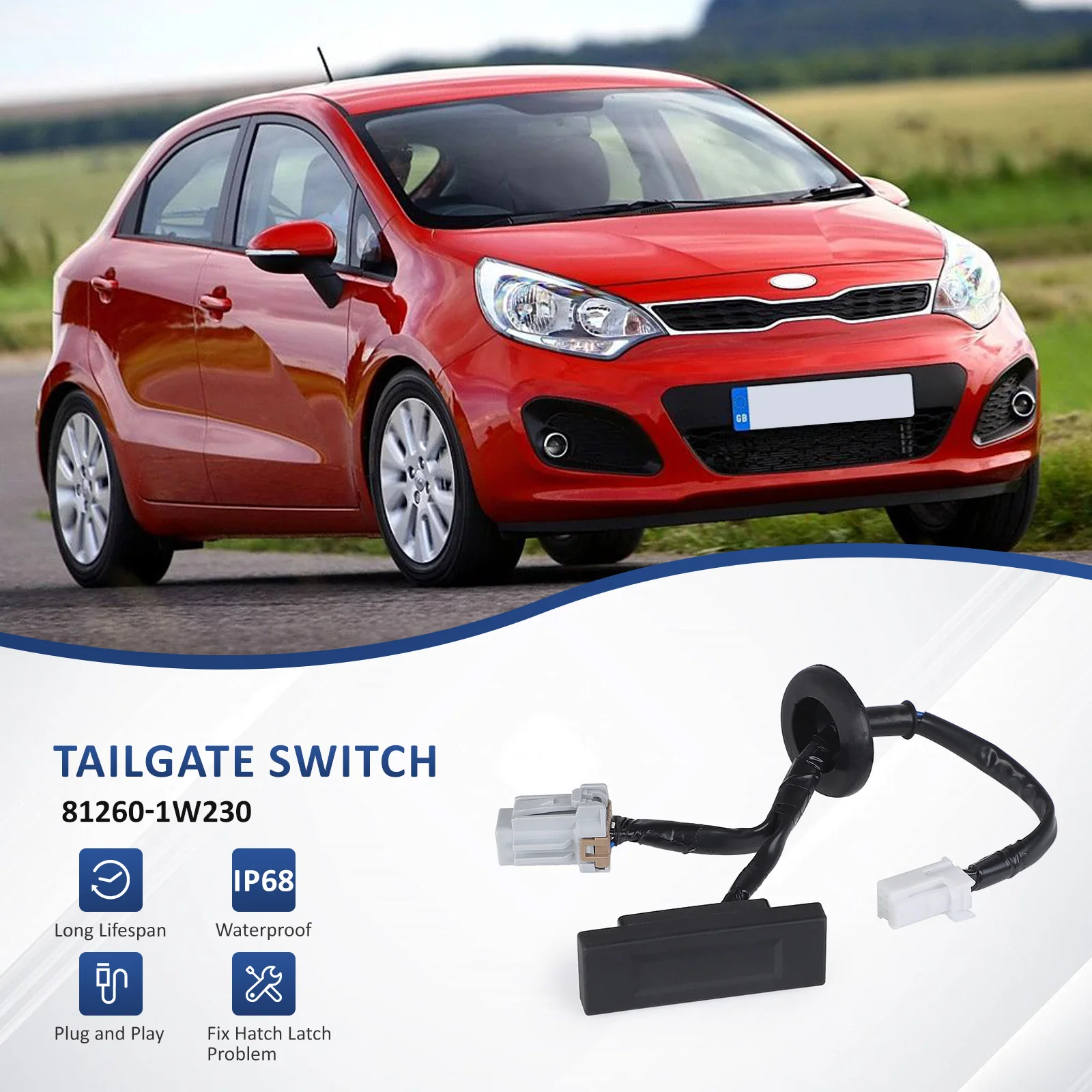 Tailgate Release Switch For Kia Rio Hatchback 2012 2013 2014 2015 2016 2017 Rear Trunk Handle Button 81260-1W230 81260 1W230 view 5