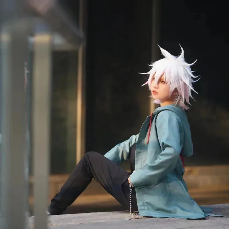 Anime Danganronpa 2 Nagito Komaeda Strój Cosplay Peruka Zestaw Boże Narodzenie Halloween Karnawał Przebranie Nagito Komaeda Mundurek