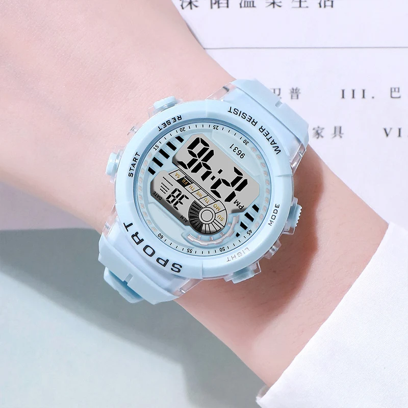 MAYZHISU Electronic Watches for Women Colorful Back-light LED Digital Wristwatch Woman Girls Sport Watch Clock Relogio Feminino