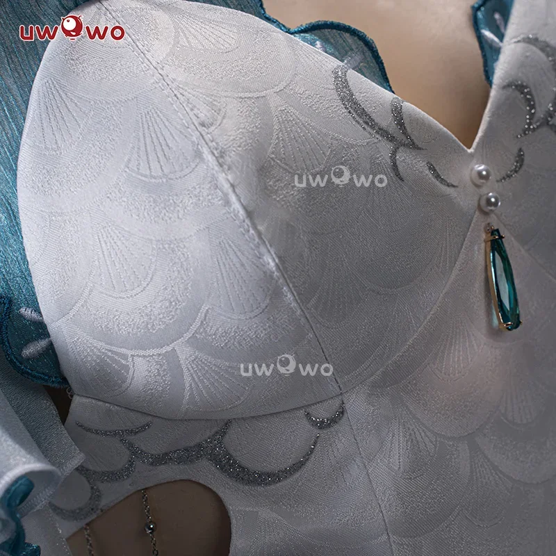 Focalors Cosplay Genshin Impact Furina Focalors Gaun Peri Terinspirasi Putri Duyung Kostum Cosplay Karnaval Halloween