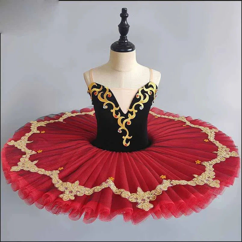 Red rofessional Ballet Tutu  Pancake Platter Tutu Ballerina Party Dress Adult Women Ballet Dance Costumes