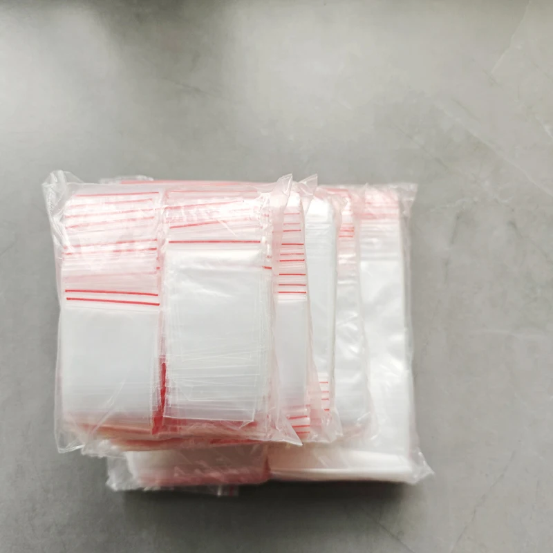 500pcs Mini Clear Plastic Gift Pouches Jewelry Storage Bags Ziplock Zip Zipped Lock Reclosable Poly for Small Packaging Items