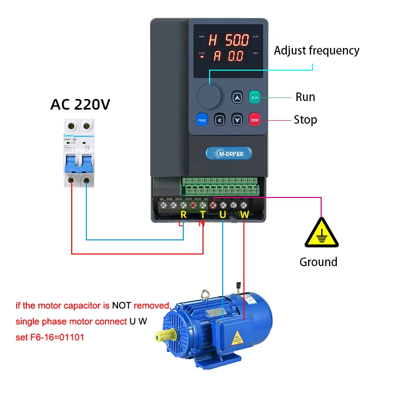 M-driver Single Phase 3 Phase 4kw 5hp VFD Variador De Frecuencia 220v