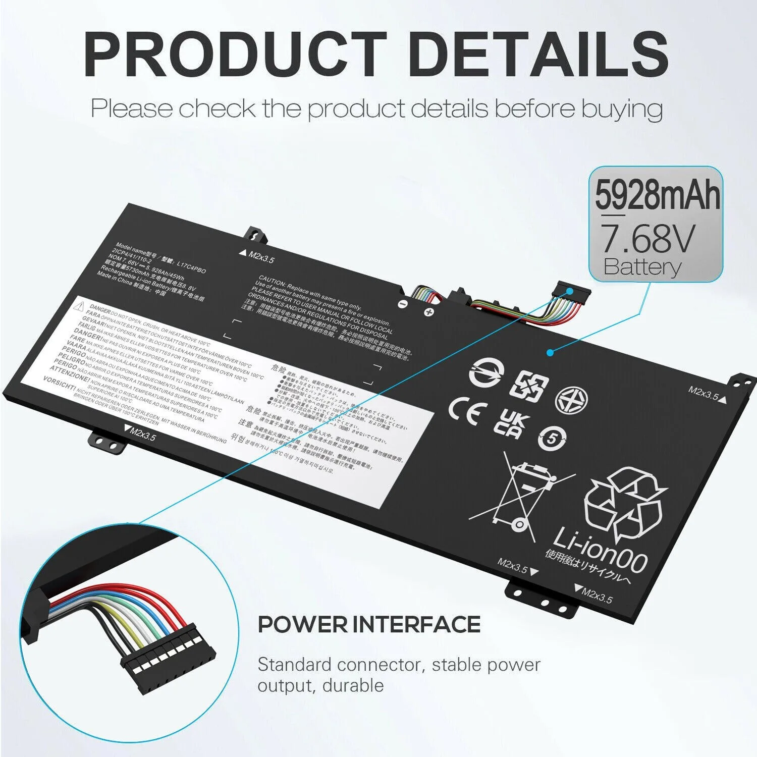 

L17C4PB0 Laptop Battery For Lenovo Xiaoxin Air 14ARR 15ARR Ideapad 530S 14IKB 15IKB Yoga 530 Flex 6 L17M4PB0 L17C4PB2 7.68V 45Wh