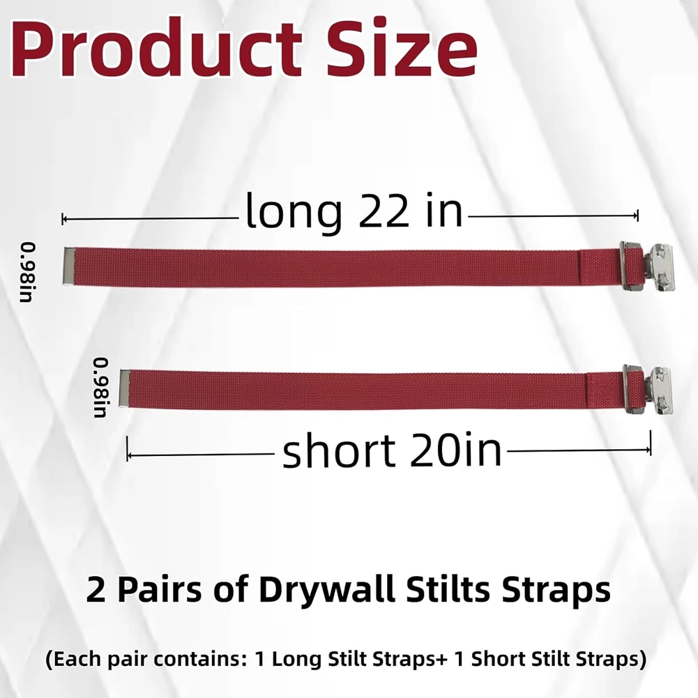 DT35BG Universal Drywall Stilt Replacement Straps (4PCS) - Adjustable Nylon Leg Straps for Secure & Comfortable High Work
