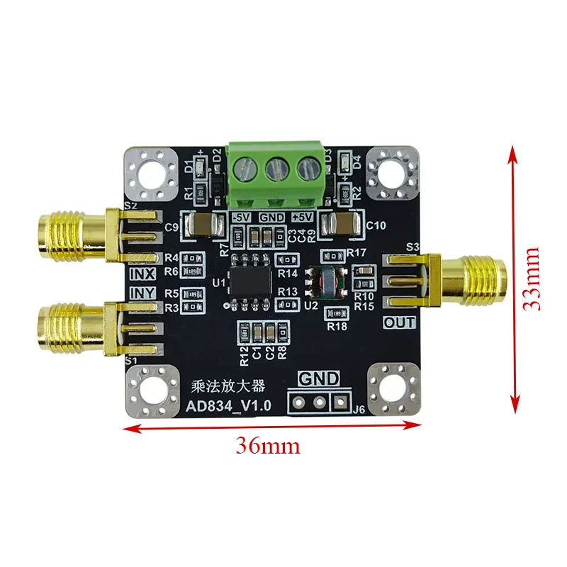 AD834 Analog Multiplier Module Four-Quadrant 500MHz Mixer / Frequency Doubler / Modulator & Demodulator for RF Signal Processing