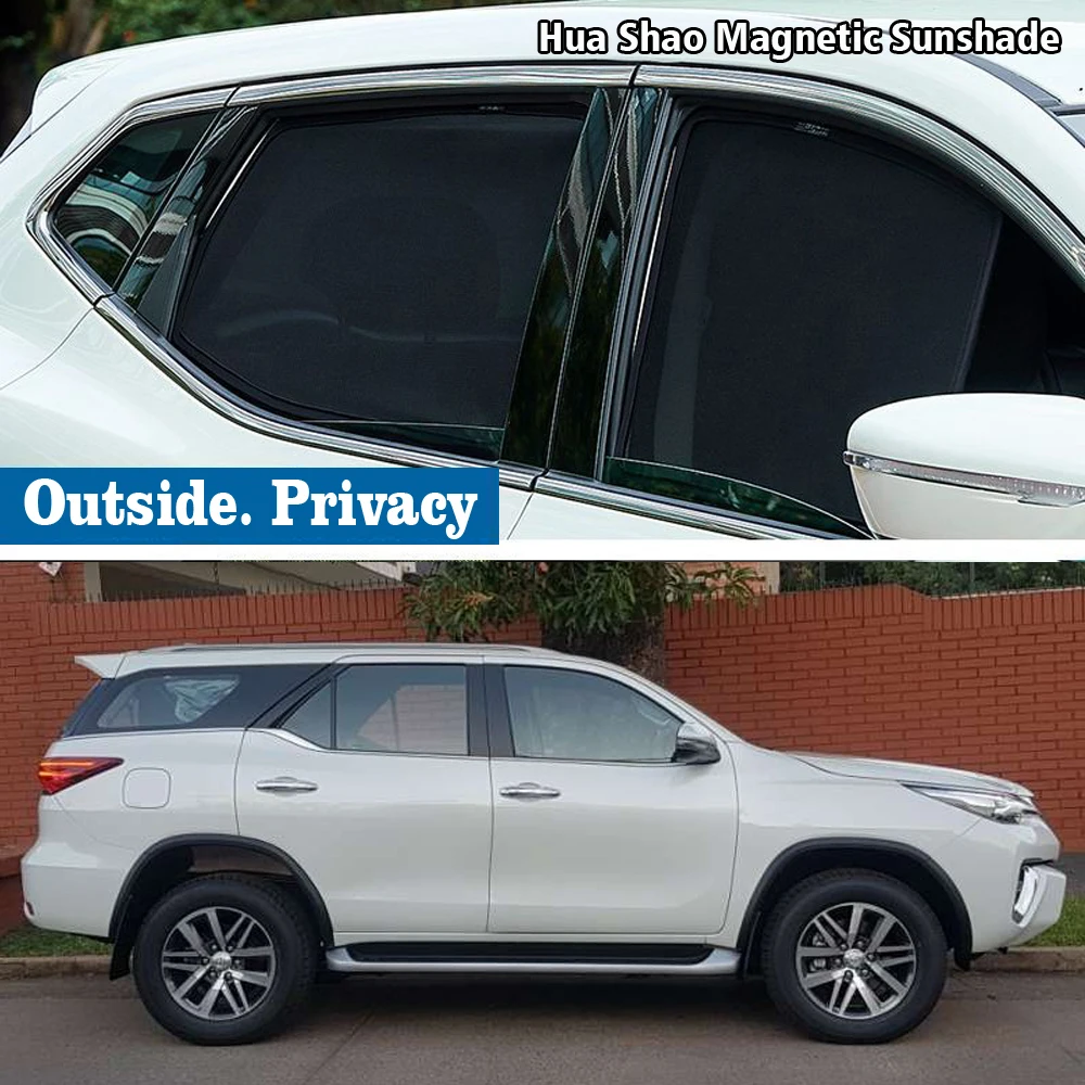 Magnetic Car Sunshade Shield Front Windshield Frame Curtain Sun Shade Auto Accessories For Toyota Fortuner AN160 160 2016 - 2023