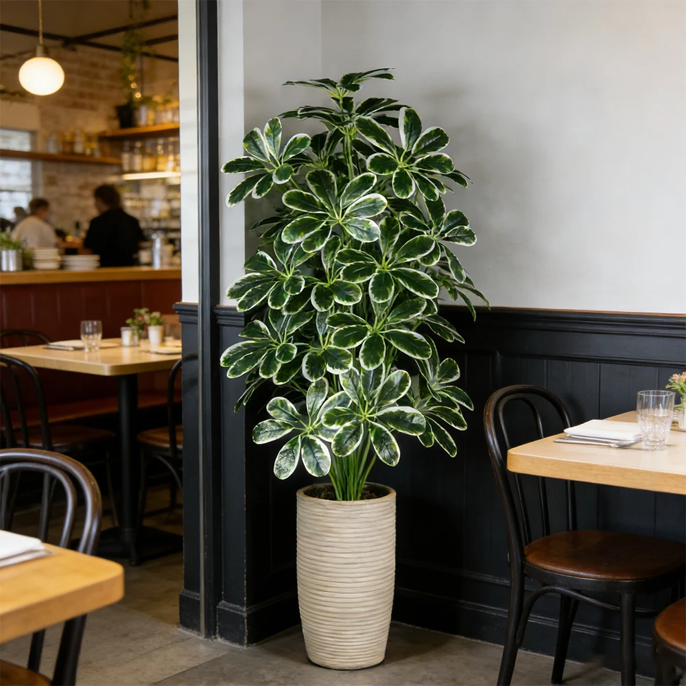 50-75 cm große künstliche Maranta-Pflanzen, künstliche Palme, Plastik-Monstera-Blätter, tropische Pflanze für Zuhause, Büro, Hochzeitsdekoration – Detail 3