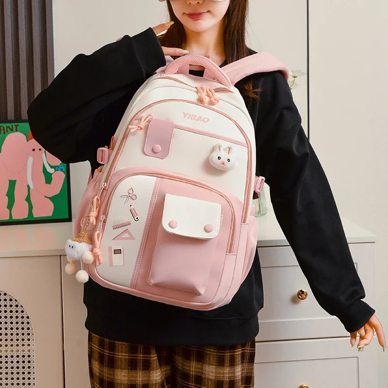 

Cute Rabbit Children School Backpack for Teenage Girls Fashionable Kids Schoolbags Large Capacity Bookbag Children's Back Pack