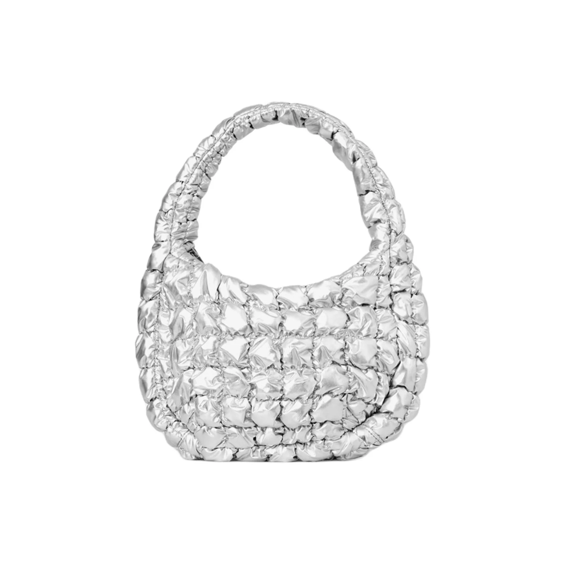 COS Polyester Cloud Bag, One Shoulder Handbag Mini Women's Silver 0973537044