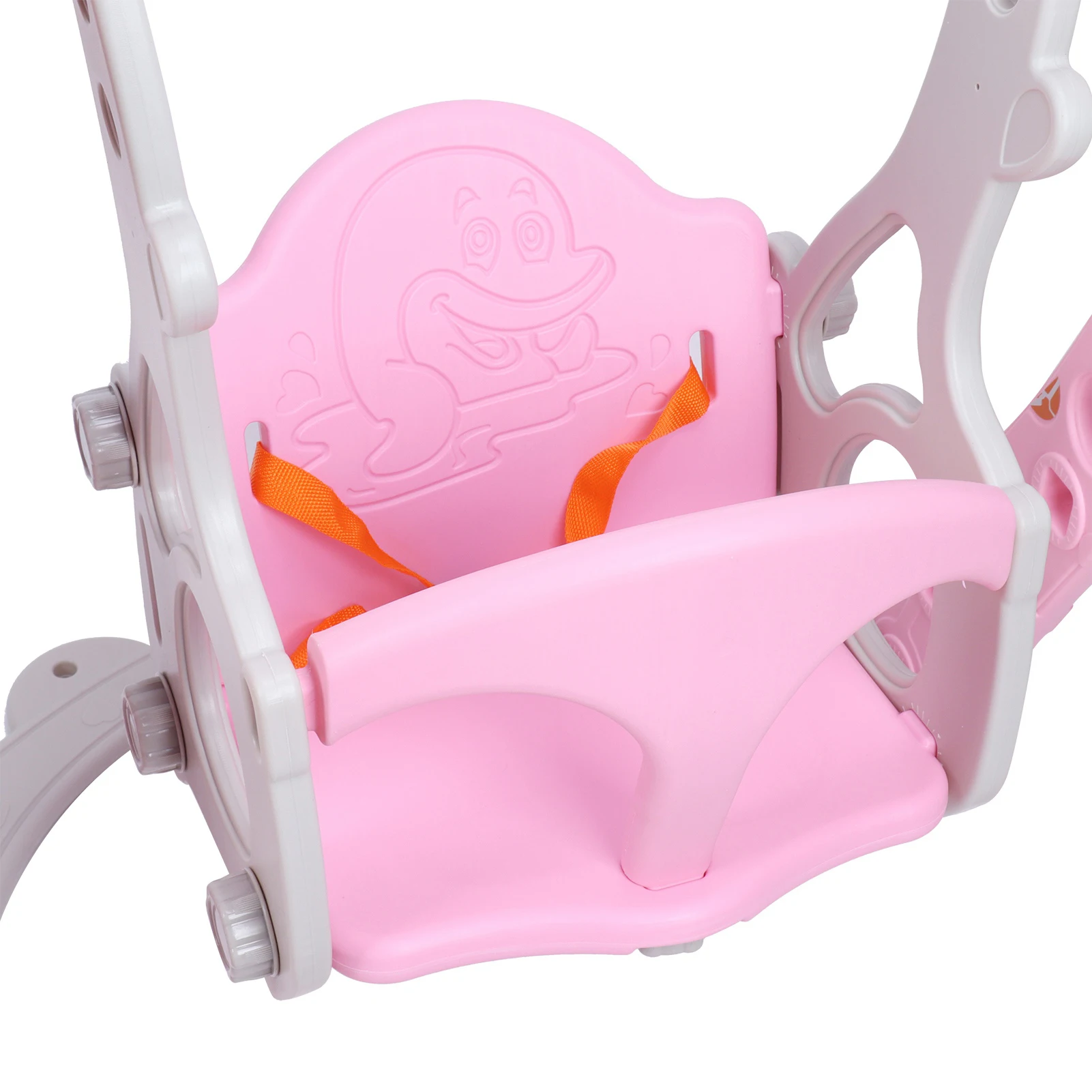 Balanço de escalada infantil com aro de basquete, rosa Play Slide para crianças, interior e exterior