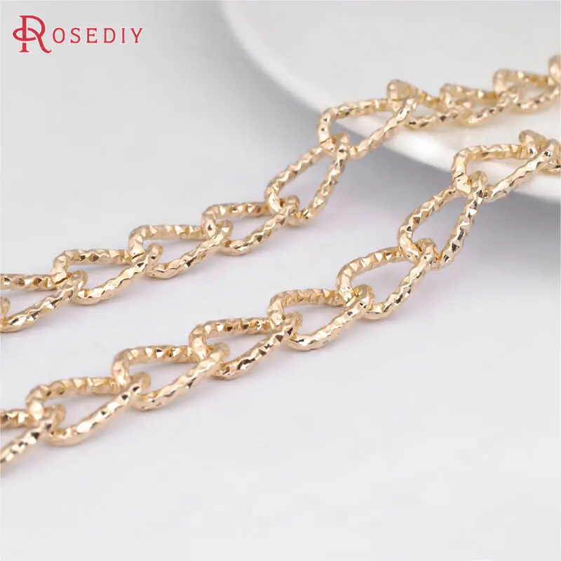 2 Meters 15x9.5MM Oxidation Champagne Gold Color Aluminum Full Section Extended Chains Diy Jewelry Findings Accessories