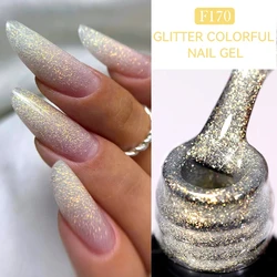 LILYCUTE 7ML Glitter Gel Smalto per unghie Sparkling Semi Permanente Gel UV Colorato Shinning Gel Vernice Nail Art Soak Off UV LED Gel