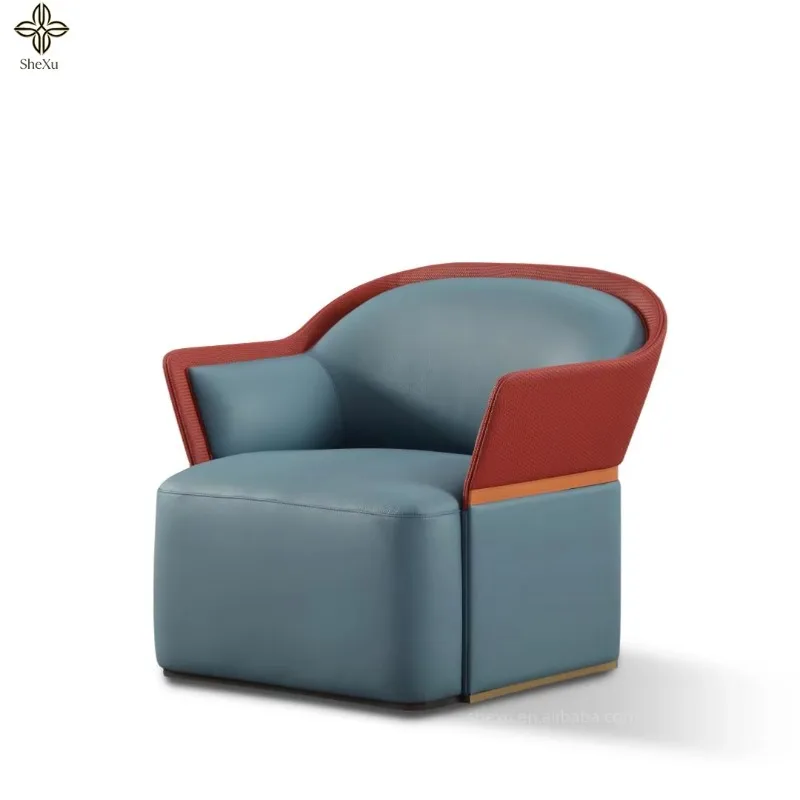 *Comfortable Sitting Italian Light Luxury Style Top Grain Genuine Balcony Comfort Deep Seat Factory Direct Supply
