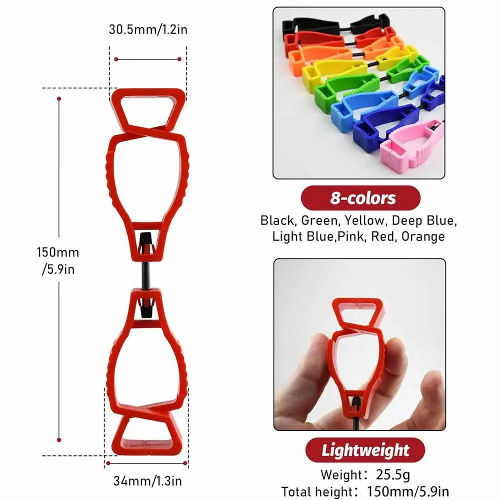5 SZT. Klipsów do rękawic - Wytrzymałe klipsy do rękawic roboczych, regulowane zaciski do rękawic roboczych, klipsy zapobiegające zgubieniu, klips do paska