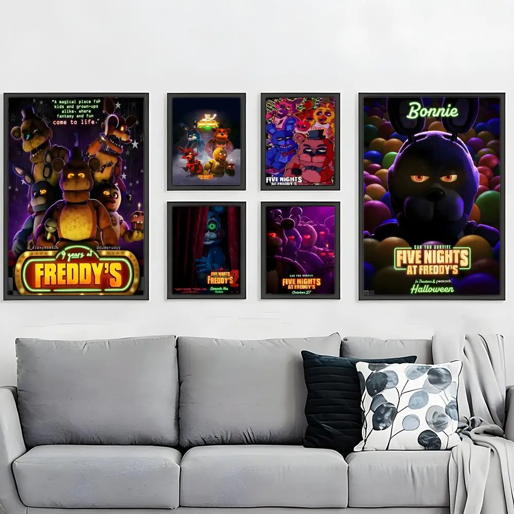 game Five Nights at Freddy's Poster HD Waterproof Self-Adhesive Wall Art – Multi-Scene Use, Top Gift Pick