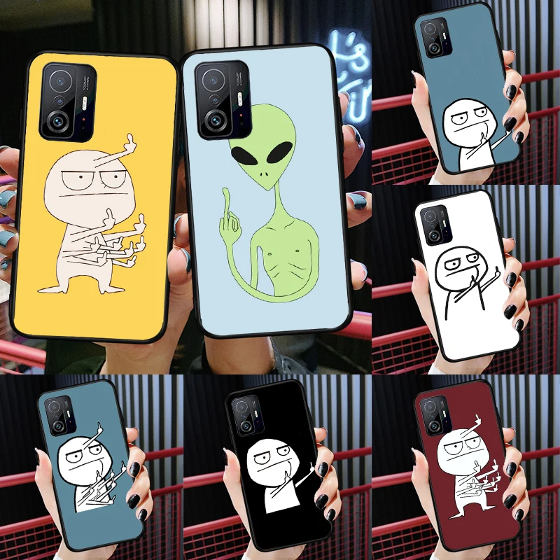 Funny Middle Finger Memes Case For Xiaomi 12T 11T 13 Pro 12X 12 Lite Cover For POCO F5 X5 X3 Pro X4 F4 GT F3 M5s C40