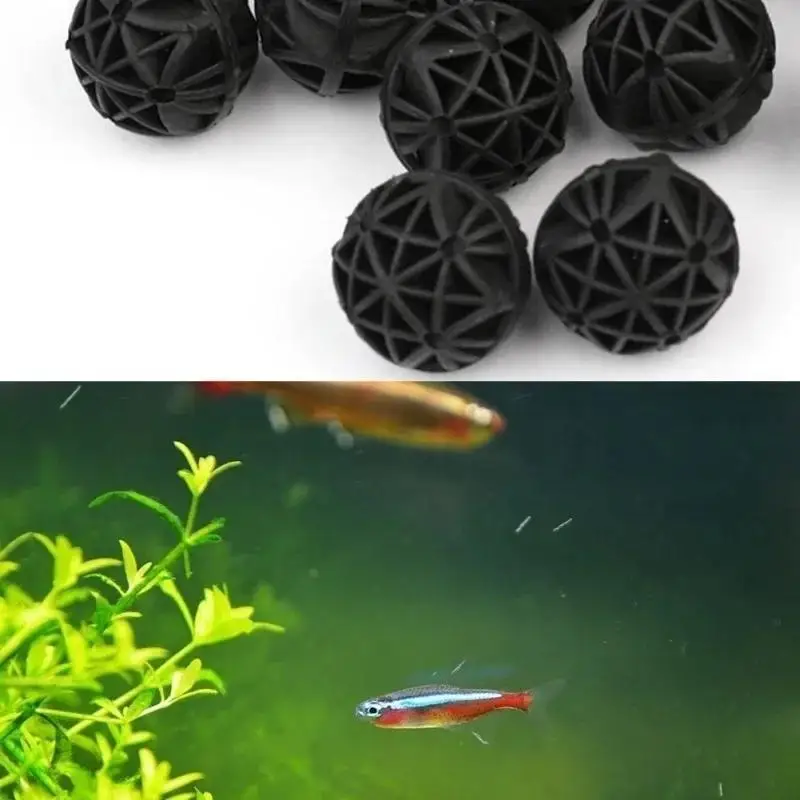 50Pcs 16mm Aquarium Bio Filter Balls Fish Tank Pond Filtration Media Biochemical Water Cleaning Filters Marine Accessories Set