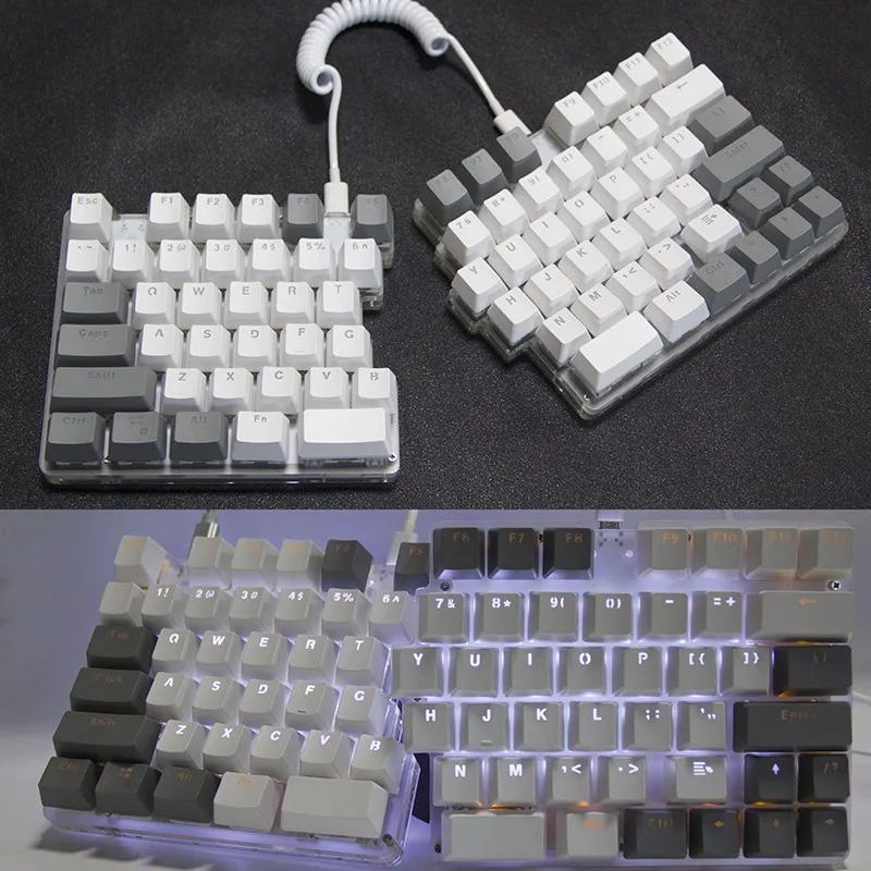 

Keyboard New Split Classic 78 Key Programmable B-Face Program LED Light Split Keyboard Mechanical Keypad for Window Mac