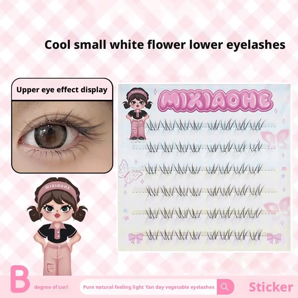 Cílios inferiores sem cola cílios cluster ultra-fino folha de cílios auto-adesivo série maquiagem falso natural chicote wis y8o4