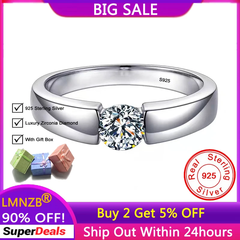 With Credentials Original Silvery Round 0.5ct Zirconia Diamant Engagement Ring Wedding Band Lover Gift Jewelry for Women and Men