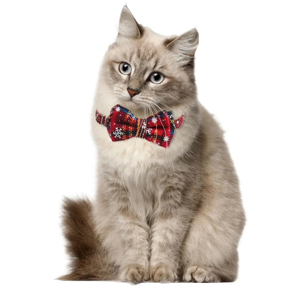 

2 Pcs Pet Cat Collar Set Kit Christmas Color for Cats Necklace Adjustable Lovely